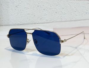 Silver Blue Squared Solglasögon män Sonnenbrille Shades Sunnies Gafas de Sol UV400 Eyewear With Box