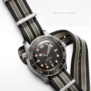 Nylon Canvas Strap 20mm för Nato Band 304 rostfritt stål spänne män ersättningsarmband klocktillbehör 240116