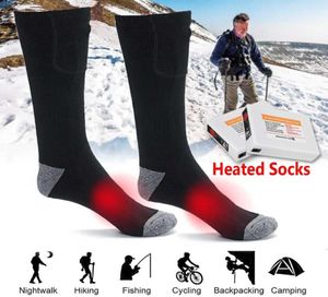 1 paire de chaussettes chauffantes électriques avec batterie rechargeable pour le snowboard, chauffe-pieds, chaussettes chauffantes électriques en coton pour le ski d'hiver 5663500