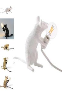 Bordslampor E12 RAT LAMP 110V 220V MUS Lätt skrivbordsrum bredvid Art Deco Harts Animal LED med US EU UK AU PLUG5720780