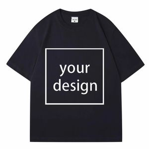 Customized Streetwear Summer Men T-shirts 100% Cotton DIY Design Thin Basic Loose T Shirt Unisex Casual Breathable Tops 240117