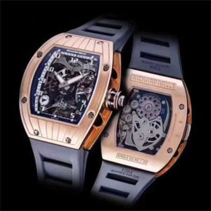 Chronograph Automatic Watch Richardmill Luxury Wristwatches Mens Series Tourbillon Double Time Zone Rose Gold RM015 Manual Mechanica W008 WN-MEA5