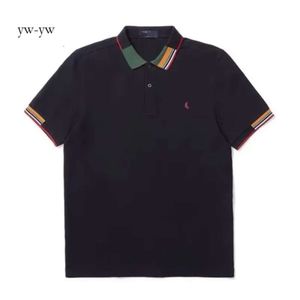 Fred Perry Мужские рубашки поло Дизайнерская футболка Высокая одежда с коротким рукавом Модные повседневные поло с лацканами Модные футболки Дышащий топ с короткими рукавами Лето 3760