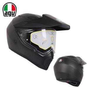 Capacete de motocicleta Agv aberto de rosto inteiro Machado de fibra de carbono Capacete de rally off road Capa completa para motocicleta Capacete de corrida masculino e feminino Four Seasons NL8I