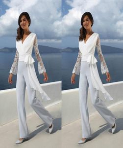 Elegant Mother Of The Bride Dresses Formal V Neck Lace Appliqued Wedding Guest Dress Mother Outfit Prom Gowns Women Jumpsuits Pant6214050