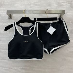 Sexy Beach Tank Bra Briefs Sets Women Black Tankinis Swimwear Split Padded Bathing Suits Charming Summer Spa Pool Party Swimsuit