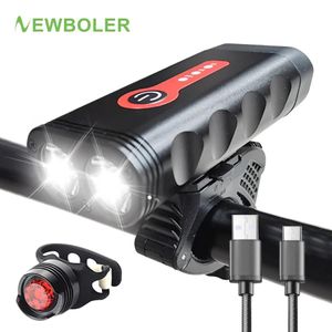 Światła newBoler 2400 Lumen Bike Zestaw światła L2 rower Latarna USB ładowna wodoodporna lampa rowerowa mtb LED tylne przednie światło przednie