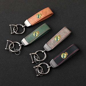 Band Rings Smart Rings High Definition Printing Premium Leather Keychain Real Madrid Keychain J240118