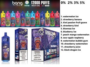 Orijinal Bang Box 12000 Puflar Tek Kullanımlık E Sigara Vape Pod Cihaz 650mAh Pil 23ml Pre Dolgulanmış Kartuş Çubuğu Vs Puff 12000 9000 9K 12K 7000 8500 Einweg Buharı