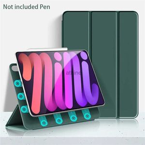 Tablet PC-fodral Bags Tablet Case för iPad Mini 6 Fall för 2021 iPad Mini 6: e 8,3 tum fall Tri-Fold Magnet Back Pu Leather Cover för iPad Mini 2021 YQ240118