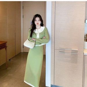 Vestidos de trabalho francês xiaoxiangfeng outfits moda estilo charme boneca pescoço manga longa casaco cintura alta meia saia conjunto de duas peças para mulher