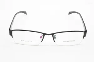 Sonnenbrillenrahmen 2024 Gafas 2024Halbrandlegierung Balck Business Unisex Brillengestell Maßgeschneiderte optische Myopie und Leselinse 1 1,5 2 2,5