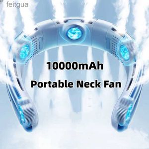 Electric Fans New 10000mAh Portable Neck Fan Rechargeable Fan 3-Speeds Large Wind Outdoor Silent Electric Ventilador for Home Camping Outdoor YQ240118
