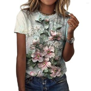 Homens camisetas Moda verão camisa feminina floral gráfico harajuku roupas o-pescoço pulôver 3d impressão manga curta camisetas tops soltos