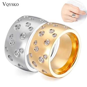 Anelli a fascia Anelli per croissant per le donne Intrecciato intrecciato con sigillo in acciaio inossidabile Chunky Dome RStackBand Anelli per gioielli Joyas De Mujer J240118