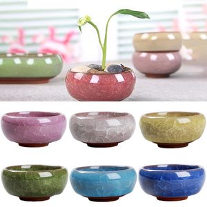 10PC Bonsai Mini Keramik Blumentopf Niedlicher saftiger Blumentopf Büro Desktop Dekoration Garten Innenhof Wohnzimmer Balkon 240118