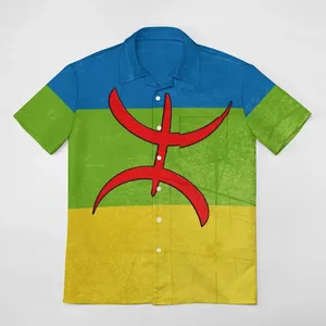 Camicie casual da uomo Novità Bandiera Amazigh - Berbero Una camicia a maniche corte T-shirt Coordinate Uscire Alta qualità Taglia USA