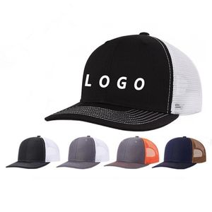 Trucker Hats Logo benutzerdefinierte Baseballkappen Hip Hop Verstellbarer Schnappschack Erwachsener Größe Stickerei Druck Logo Frühling Sommersonne Visor