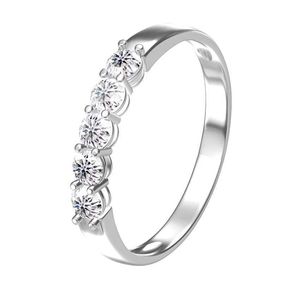 Band Rings AEAW 14k White Gold 0.1ct 3mm Total 0.5ctw DEF Round Cut Engagement WeddCVD HPHT Lab Grown Diamond Band Rfor Women J240118