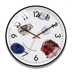 Wall Clocks 3D INS Clock Nordic Minimalist Glass Large Size Silent Movement For Living Room