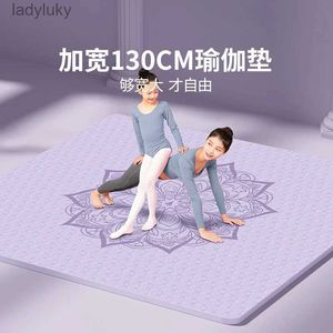 Yogamattor 200 * 130 överdimensionerade dubbla yogamattor förtjockad breddad förlängd för män kvinnors hem fitness mat non slip dance matl240118