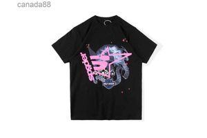 555 Дизайнерская футболка в стиле хип-хоп Kanyes высокого качества Sp5der Джемпер-паук Европейских и американских молодых певцов Футболки с короткими рукавами Fashion Sport Black 602 9ZJT
