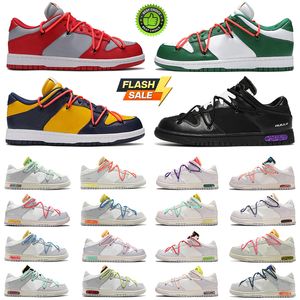 with box designer shoes for mens womens lows x authentic Lot the 01 of 50 University Red triple white black lot orange green sneakers series cut classic Running shoes