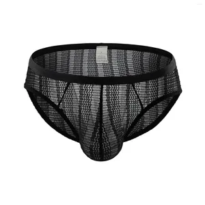 Underpants Youth Lace Briefs For Men U Convex Pouch Panties Gays Transparent Lingerie Sissy Sexy Underwear See Through Bulge Elastic Trunks