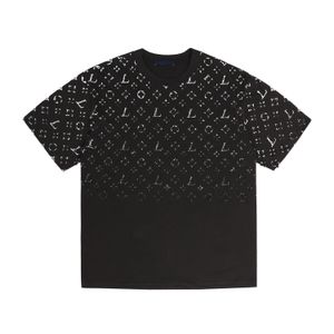 Summer Blcg Lencia Streetwear Gradient Tişört Mürettebat Boyun Mektubu Baskılı Tişört CO Brandedt-Shirts% 100 Pamuklu Tee Moda Üstleri