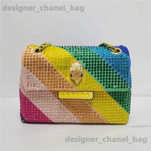 Axelväskor Rainbow Suede Women Purse Foging Colorful Cross Body Bag Patchwork Stone Handväska T240116