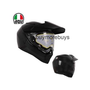 Capacete de rosto inteiro aberto Agv Axe carbono soldado para motocicleta off road Capacetes de corrida de motociclismo masculino e feminino Capacetes de rally Four Seasons FXE6