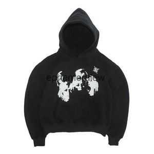 Herrtröjor tröjor byxor ny mode fast färgtryck överdimensionerade hoodie män y2k street hip hop hajuku långärmad tröja menephemeralew