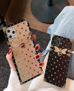 Custodia per telefono Fashion Bee per IPhone 12 12mini 12pro 11 11pro X Xs Max Xr 8 7 6 6s Plus Custodie per smartphone quadrate Cover1969625