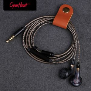 Earphones OPENHEART Earphone Wired With Mic MMCX Phone Call Button Controls Music Quality Sound HIFI Earphone 3.5mm Detachable cable