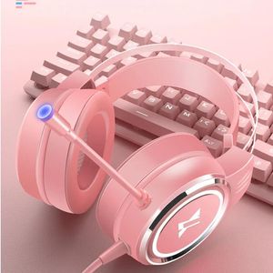 Headphone/Headset Wired Earphone Headset PC Gamer Stereo Folded Headphone Flexible Adjustable Mic Headset for Laptop/PC/Mobile Girls Gift