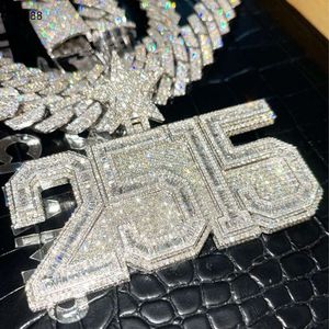 designer di gioielli fine antiossidazione personalizzata hip hop ghiacciato d colore vvs diamante argento sterling 925 pendente numero moissanitehiphop
