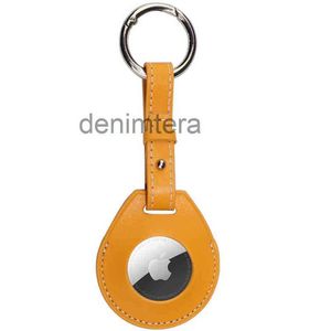 Lyxigt stötsäkert skyddande fodral för Apple Airtag Pu Leather Hang Key Ring Bagage Air Tag Wrap Bag Charm Loop Keychain Cover Fopu