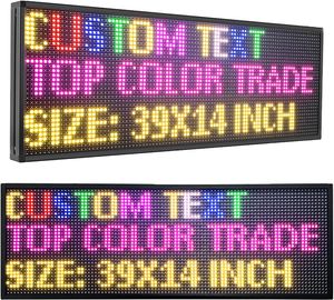 39 tum (L) x 14 tum (h) Fullfärg RGB Programmerbar LED -skylt med rullningsmeddelande Display Hög ljusstyrka för P10 utomhus WiFi LED -display för butik