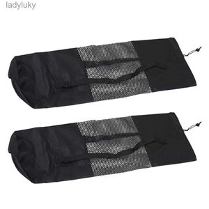 Yoga Mats 2pcs Taşınabilir Yoga Mat Depolama Nefes Alabilir Pencere Cep Yoga Mat Depolama Çantası Spor Çocukları Blackl240118