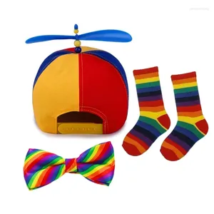 Ballkappen Propeller Baseball mit Fliege Socken Set Kinder Entenschnabel für Weihnachtsfeieraufführungen Harajuku Hut