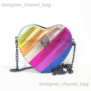 Shoulder Bags New Arrival Heart Shape Rainbow Women Cross Body Bag Colorful PU Handbag For Christmas Gift T240116