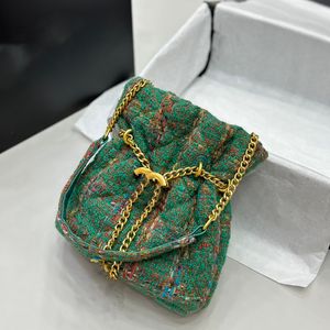 Makeup Bag Woolen Bag Fashion Womens Shoulder Bag Tweed Gold Hardware Metal Clasp Luxury Handbag Matelasse Chain Underarm Bags Kofukuka Bags Coin Purse Card Sacoche
