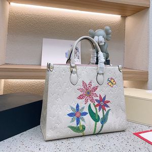 Luxury Designer Women Bags Totes Shopping Messenger Embroidery Printing Leather Handbag Purses Handbags Woman Shoulder Bag 35CM