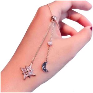 Swarovskis colar designer de luxo moda feminina qualidade original combinando borla colar em forma de y estrela lua andorinha elemento cristal clavícula corrente