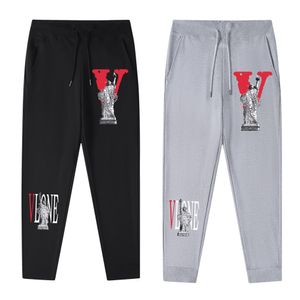 2024 Mens Designer Sweatpants joggar Vlone Men's Pants Casual Elastic Muscle Cotton Mens Fitness Workout Skinny Sweatpants Byxor Joggger Bodybuilding