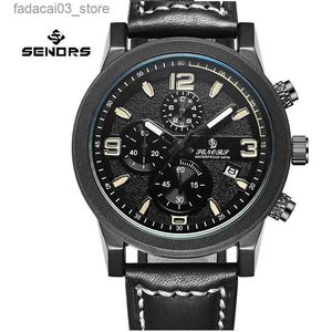 Outros relógios SENORS SN001 Data automática masculina 30M à prova d'água Quartz es Men Chronograph Wrist es Relogio masculino Masculino Relógio Q240118