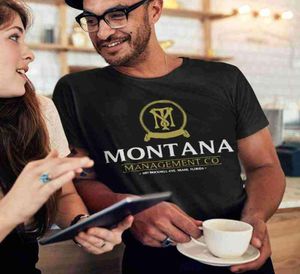 Men039s Tshirt Montana Management Company Vintage Tee Shirt Scarface Pacino Gangster Movie Film Thirt Okoła szyi