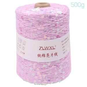 1-88 Colour 500g 1500M 100% cotton yarn 6mm3mm special Sequin yarn DIY garment accessories Rag doll Knitting yarn 240117