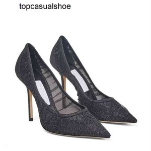 JC Jimmynessità Choo Ladies Fashion Galativi High Heels Strass Bottom Pump Black Nude Donned Dress Wedding Scarpe Sconto per feste