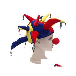 Party Favor Funny Mticolor Halloween Hats and Caps Jester Clown Mardi Gras Costume Hat ADT Outfit Costumes Ballroom Cosplay Supplies D Dhahc